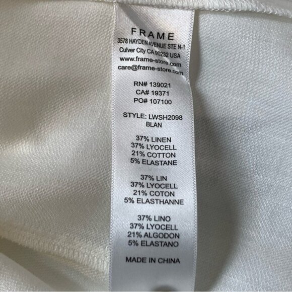 FRAME Arie Sleeveless Linen Button-Up Top in White - Picture 12 of 12